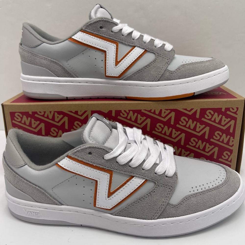 Vans Men’s Sneakers Orange Accents Lowland 2.0
Tri-Tone Grey/Orange
VN000D6RGOR